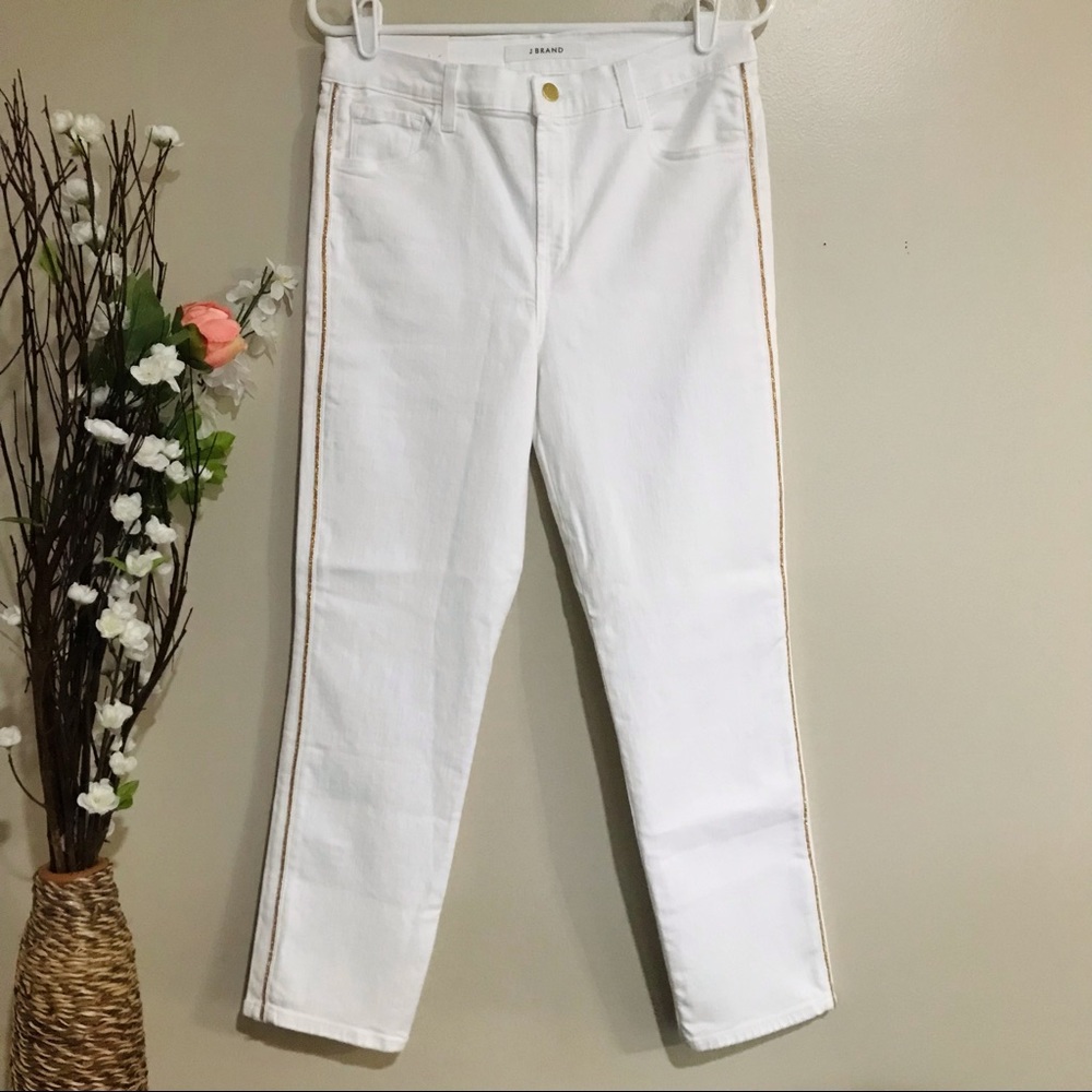 NWT J Brand Ruby High-Rise Cigarette White Jeans Size 29